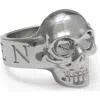 Alexander Mcqueen Skull Mcqueen Ring In Palladium