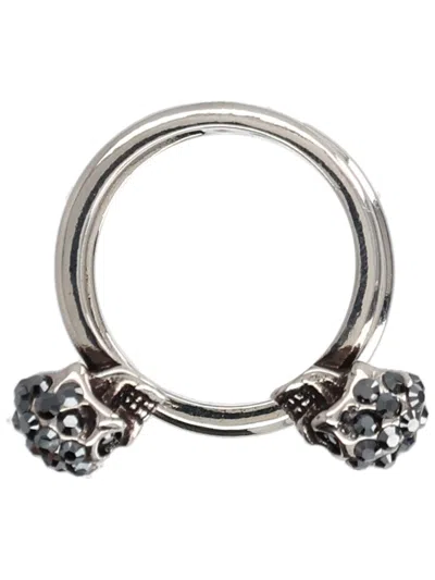 Alexander Mcqueen Skull Ring In Metallic