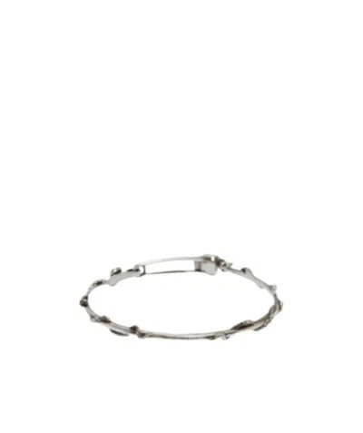 Alexander Mcqueen Skull Safety Pin Bracelet In Gray