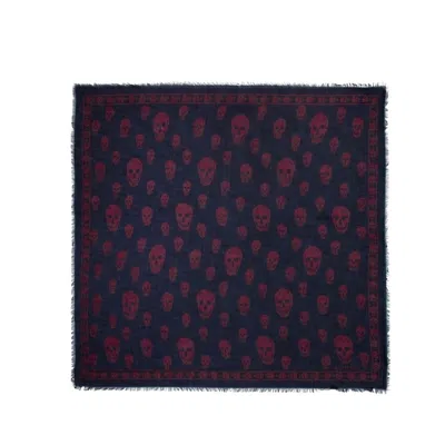 ALEXANDER MCQUEEN ALEXANDER MCQUEEN SKULL SCARF - SYNTHETIC - BLUE
