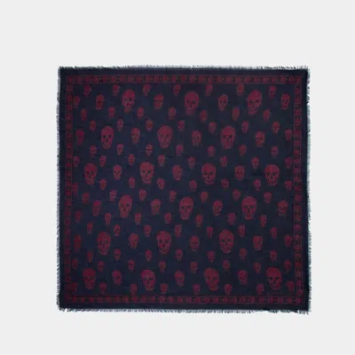 Alexander Mcqueen Skull Scarf In Blue
