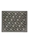 Alexander Mcqueen Skull Printed Frayed-edge Scarf In Black