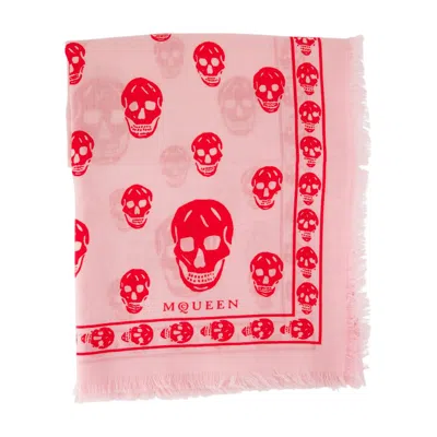 Alexander Mcqueen Skull Scarf In Pink