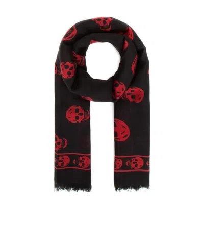 Alexander Mcqueen Skull Scarf In Black