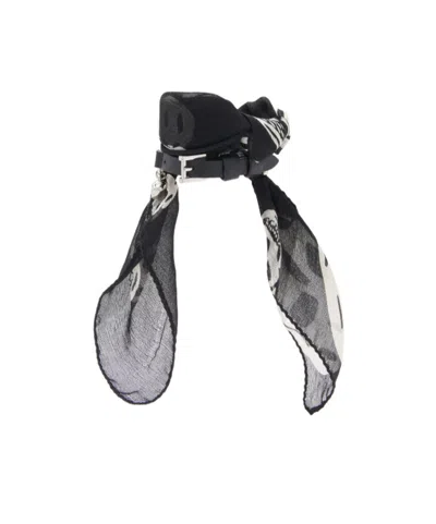 Alexander Mcqueen Skull Scarf Double Loop Bracelet In Black