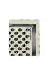 Alexander Mcqueen Womans Biker Skull White And Black Modal Scarf In Ivory/black