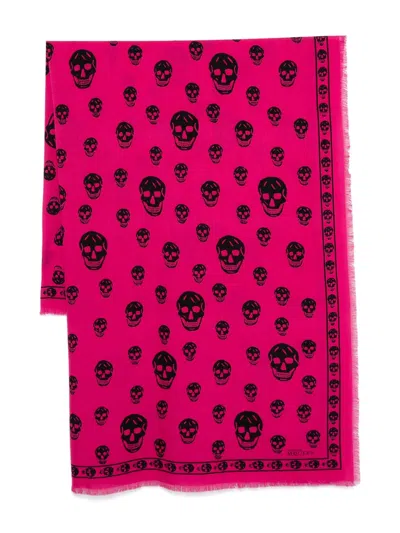 Pre-owned Alexander Mcqueen Skull Scarf In Pink