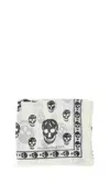 Alexander Mcqueen Classic Skull Silk Scarf In White