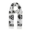 Alexander Mcqueen Skull-print Scarf In White