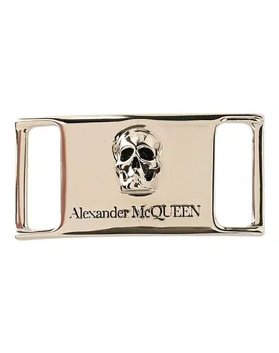Alexander Mcqueen Skull Shoelace Plate Woman Bag Accessories & Charms Gold Size - Brass