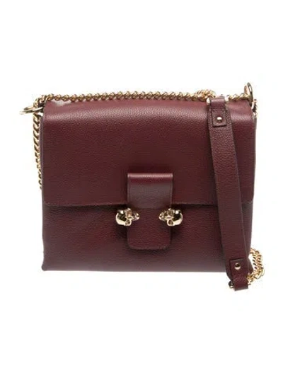 Pre-owned Alexander Mcqueen Skull Shoulder Bag In Burgundy
