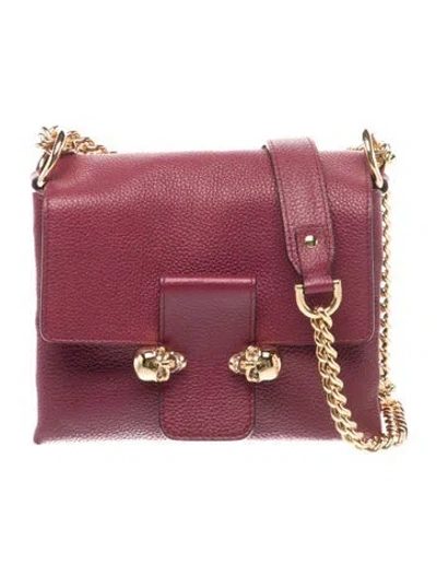 Pre-owned Alexander Mcqueen Skull Shoulder Bag In Burgundy
