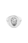 Alexander Mcqueen Skull Signet Ring In Metallic
