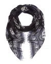 Alexander Mcqueen Skull Silk-blend Fringed Scarf In Black
