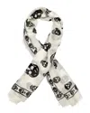 Alexander Mcqueen Alexander Mc Queen Biker Skull Wool Scarf In White