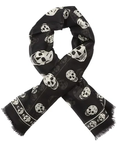 Pre-owned Alexander Mcqueen Skull Silk Scarf (authentic Pre-loved)