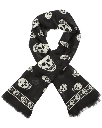 Pre-owned Alexander Mcqueen Skull Silk Scarf (authentic Pre-loved)
