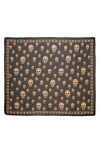 Alexander Mcqueen Skull Silk Scarf In Black/ Gold