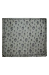 Alexander Mcqueen Skull Silk Scarf In Kaki/ Black