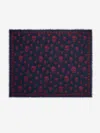 Alexander Mcqueen Classic Skull Foulard In Navy/burgundy