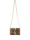 Alexander Mcqueen Mcqueen Small Skull Python Print Leather Shoulder Bag In Brown