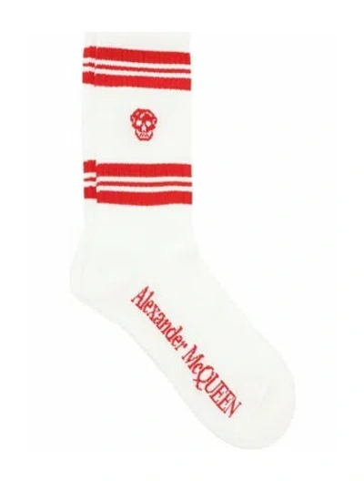 Pre-owned Alexander Mcqueen Skull Socks W/ Tags In White