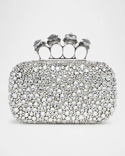 Alexander Mcqueen Skull Spider Four Ring Crystal Clutch Bag
