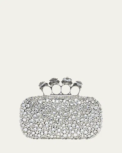 Alexander Mcqueen Skull Spider Four Ring Crystal Clutch Bag