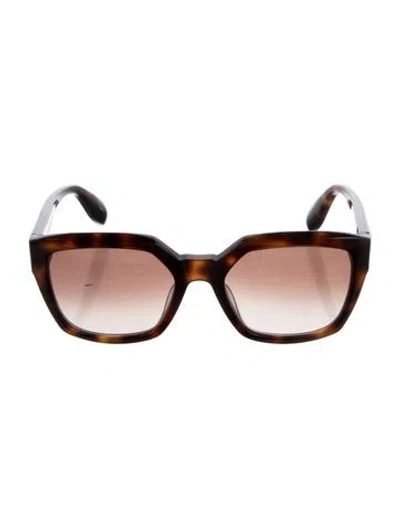 Pre-owned Alexander Mcqueen Skull Square Sunglasses In Brown