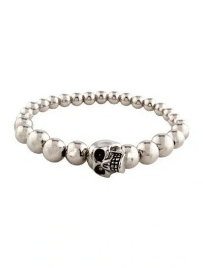 Pre-owned Alexander Mcqueen Skull Stretch Bead Bracelet, 6.5" In Multi