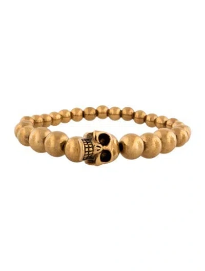 Pre-owned Alexander Mcqueen Skull Stretch Bead Bracelet, 6.75" In Multicolor