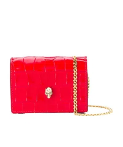 Alexander Mcqueen Skull-stud Chain Wallet In Multicolor