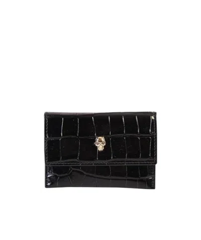 Alexander Mcqueen Skull Stud Purse In Brown