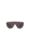 Alexander Mcqueen Skull-stud Shield-frame Sunglasses In Black