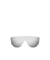 Alexander Mcqueen Skull-stud Shield-frame Sunglasses In White