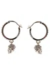 Alexander Mcqueen Skull Swarovski Crystal Embellished Hoop Earrings In Gold