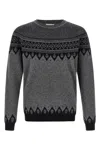Alexander Mcqueen Mcqueen Skull Fair Isle Wool Crewneck Sweater In Gray