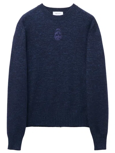 Alexander Mcqueen Skull Sweater In Indigo In Blue