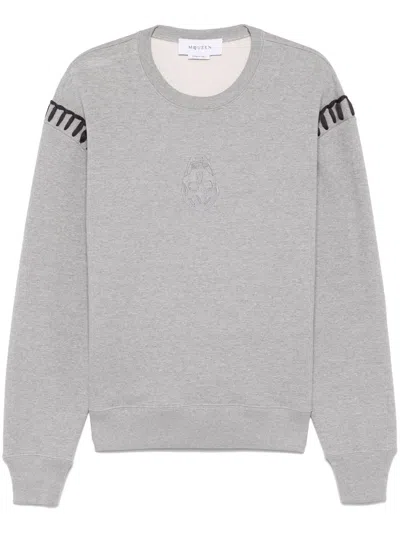 Alexander Mcqueen Skull Sweatshirt In Greymel