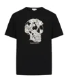Alexander Mcqueen Skull Embroidered Cotton Jersey T-shirt In Black