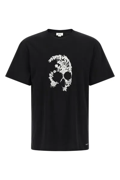 Alexander Mcqueen Crew Neck Graphic Print Short Sleeve T Shirt In Black