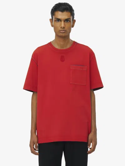 Alexander Mcqueen Skull T-shirt In Rust/bordeaux