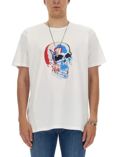Alexander Mcqueen Skull T-shirt In White