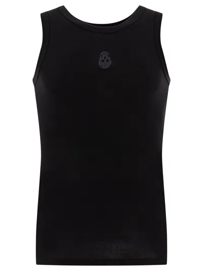 Alexander Mcqueen Alexander Mc Queen Skull Cotton Top In Black