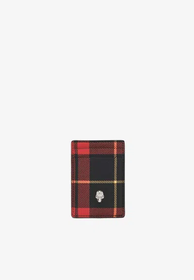 Alexander Mcqueen Skull Tartan Check Cardholder In Multi