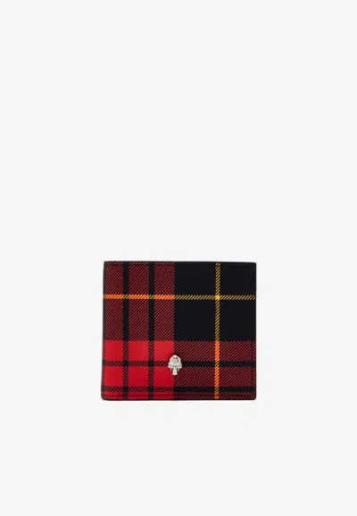 Alexander Mcqueen Skull Tartan Check Wallet In Multi