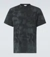 Alexander Mcqueen Skull Embroidered Tie-dye T-shirt In Schwarz