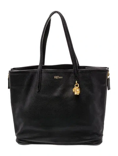 Pre-owned Alexander Mcqueen Skull Top Handle Bag In Black