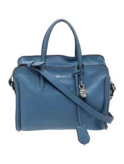Pre-owned Alexander Mcqueen Skull Top Handle Bag In Blue
