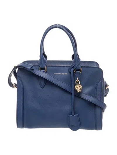 Pre-owned Alexander Mcqueen Skull Top Handle Bag In Blue
